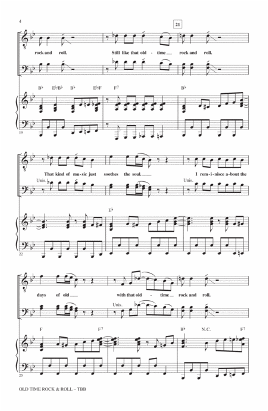 Old Time Rock & Roll 3-Part scores gallery preview page 3