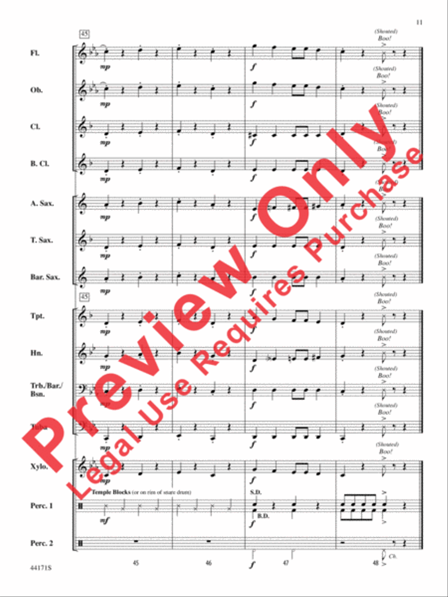 Doctor Boo! Doctor Boo! Concert Band scores gallery preview page 12