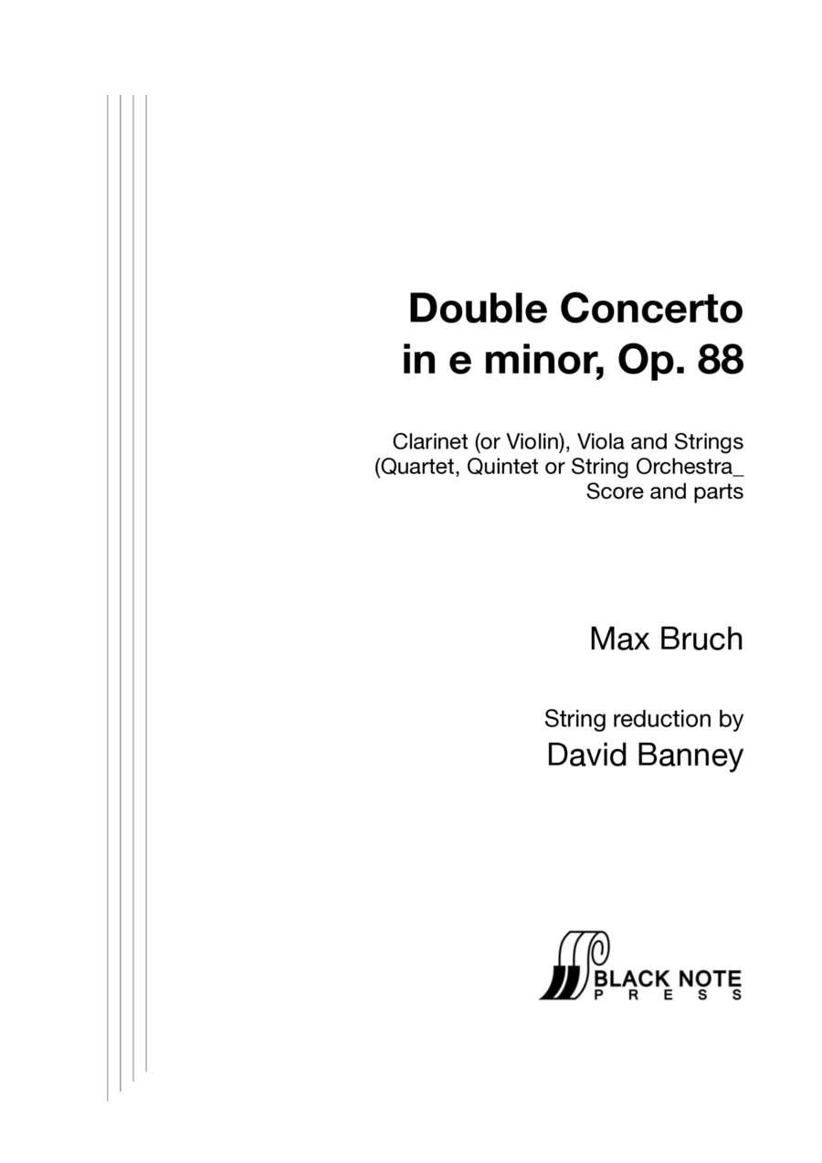 Double Concerto in e minor, Op 88, for clarinet (or violin), viola and string quartet Clarinet scores gallery preview page 1
