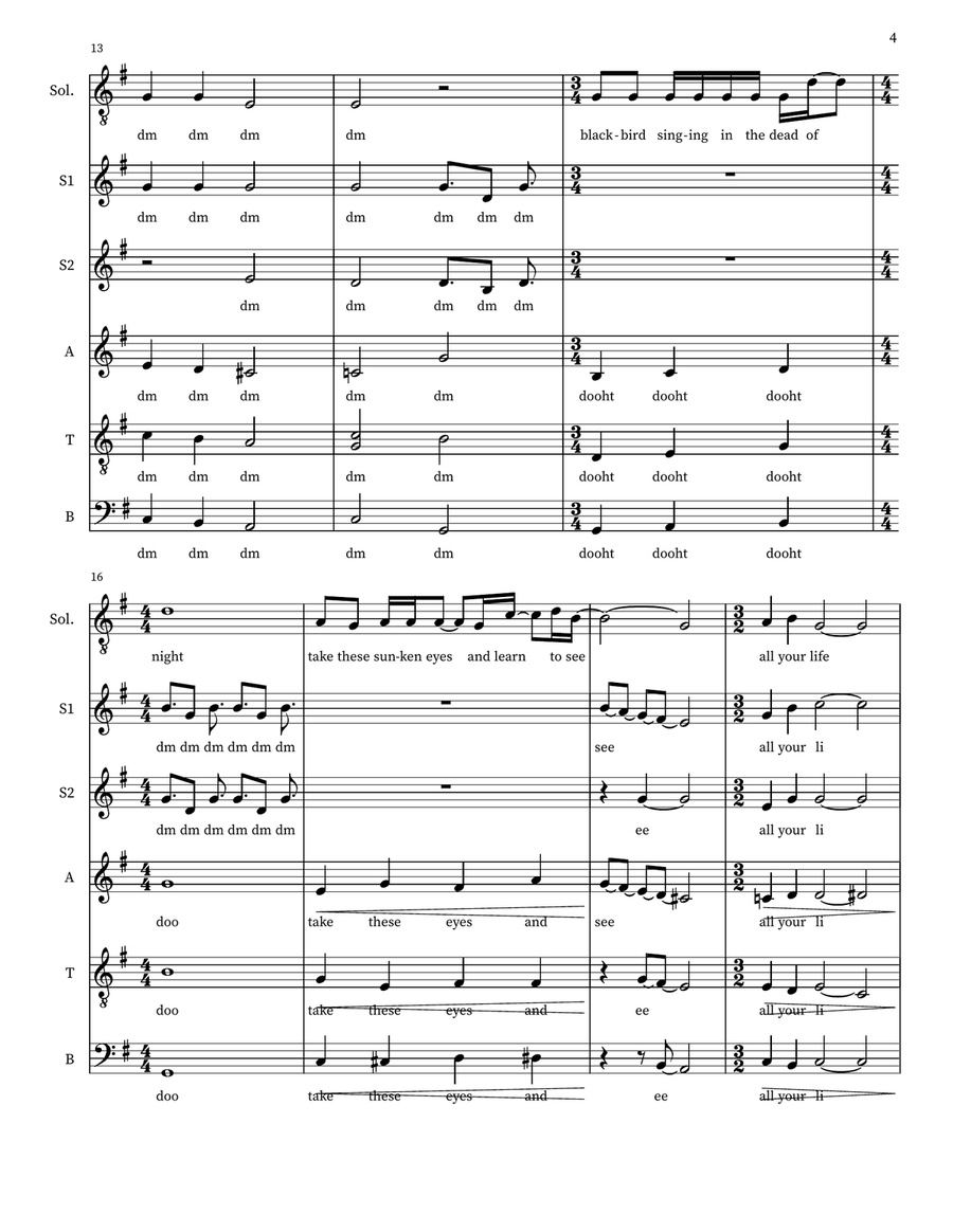 Blackbird 4-Part scores gallery preview page 4