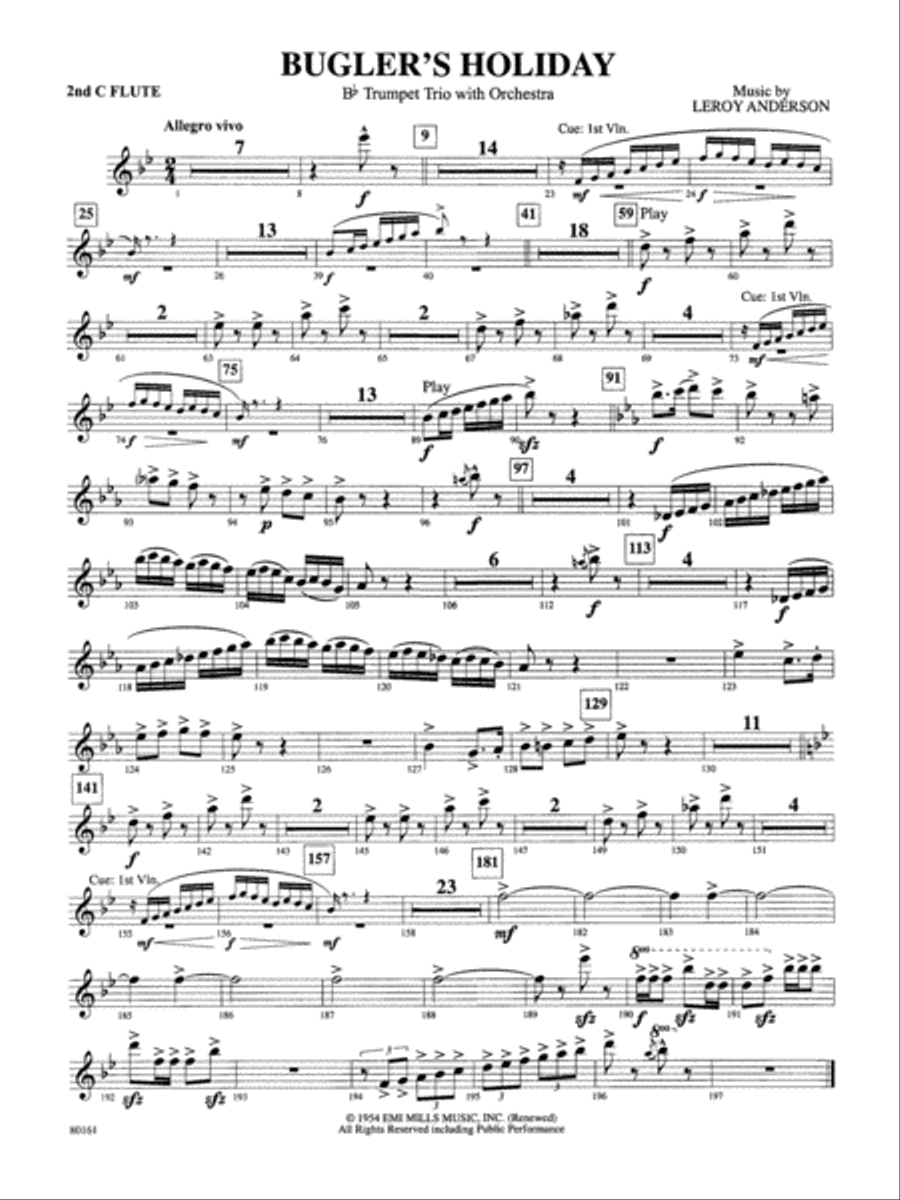 Bugler's Holiday: 2nd Flute Full Orchestra scores gallery preview page 1