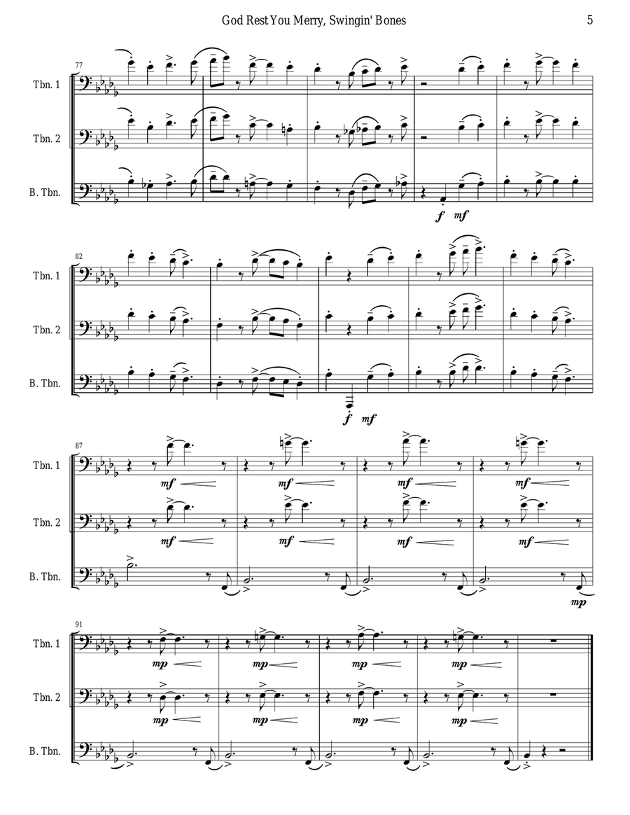Gentlemen (Trombone Trio), God Rest You Merry Trombone Trio scores gallery preview page 5