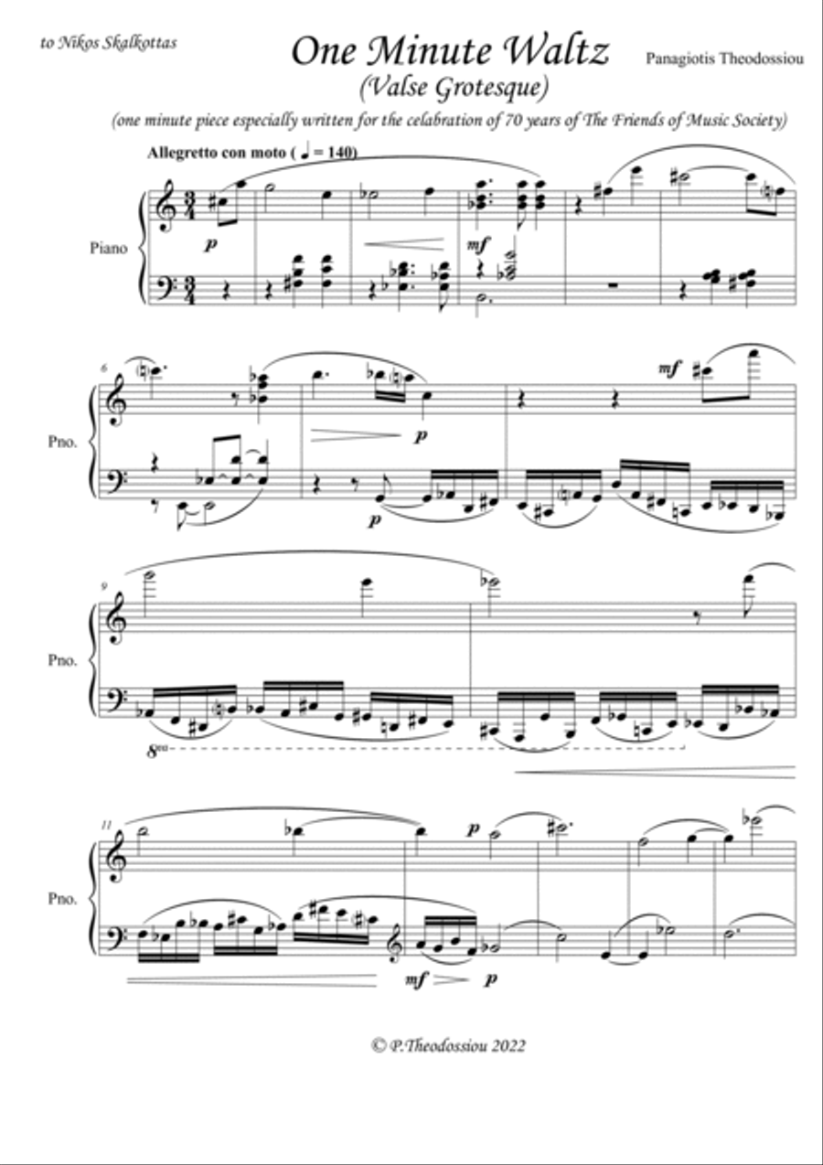 One Minute Waltz (Valse Grotesque) Piano Solo scores gallery preview page 3