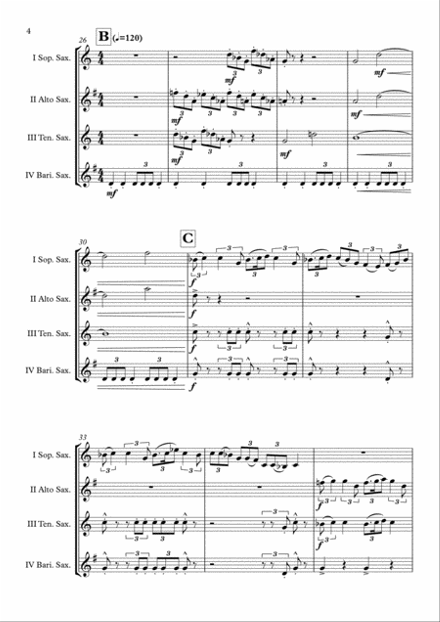 This Is Berk Saxophone Quartet scores gallery preview page 5