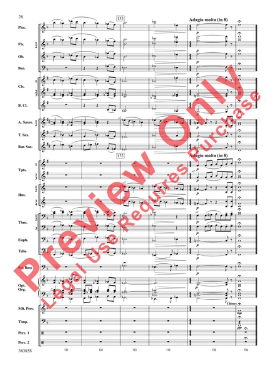 Fantasia on the Alleluia Hymn Concert Band scores gallery preview page 22