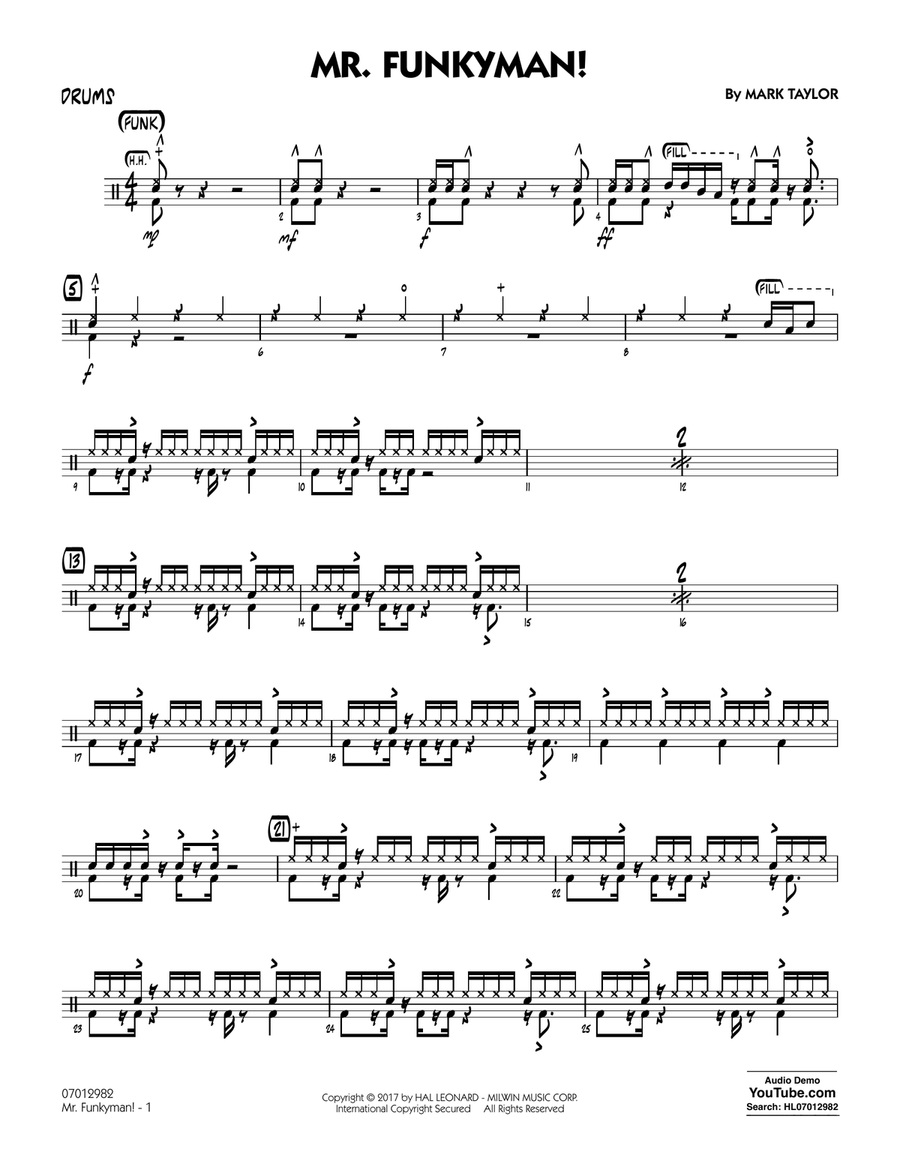 Mr. Funkyman! - Drums