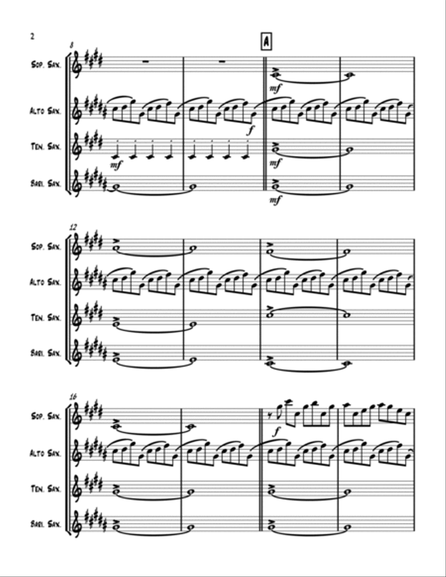 Sirius Saxophone Quartet scores gallery preview page 4