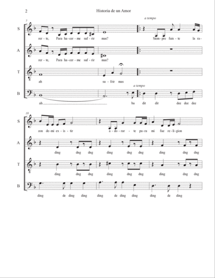 Historia De Un Amor 4-Part scores gallery preview page 2