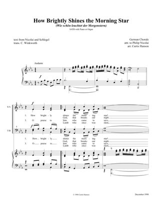 How Brightly Shines the Morning Star (SATB)