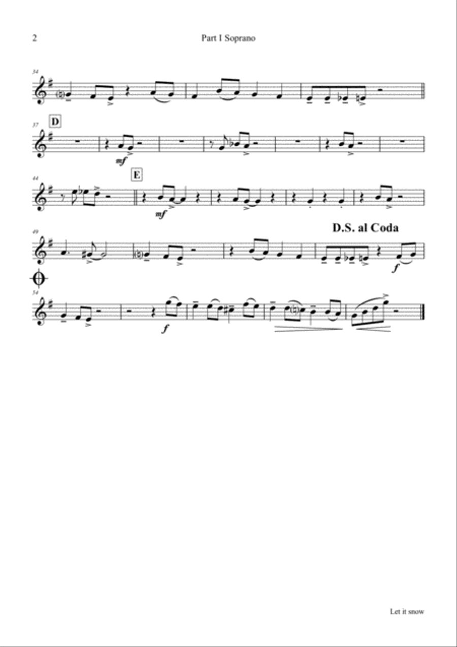 Let It Snow! Let It Snow! Let It Snow! Saxophone Quartet scores gallery preview page 4