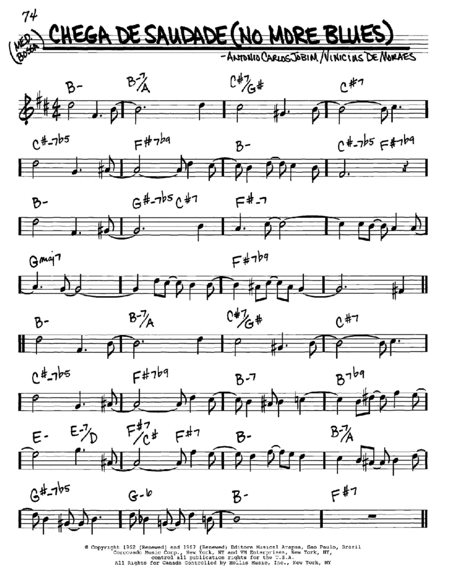 Chega De Saudade (No More Blues) Piano scores gallery preview page 1