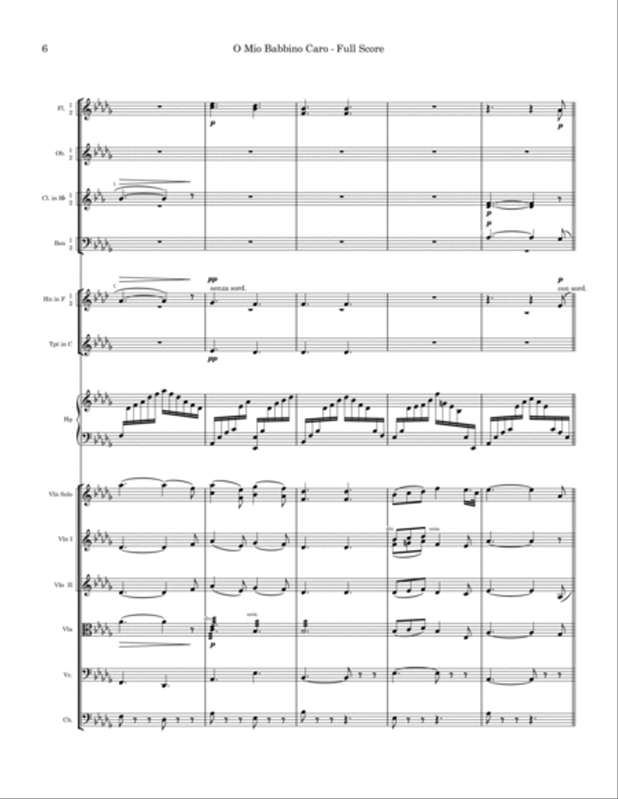 O Mio Babbino Caro O Mio Babbino Caro Full Orchestra scores gallery preview page 6