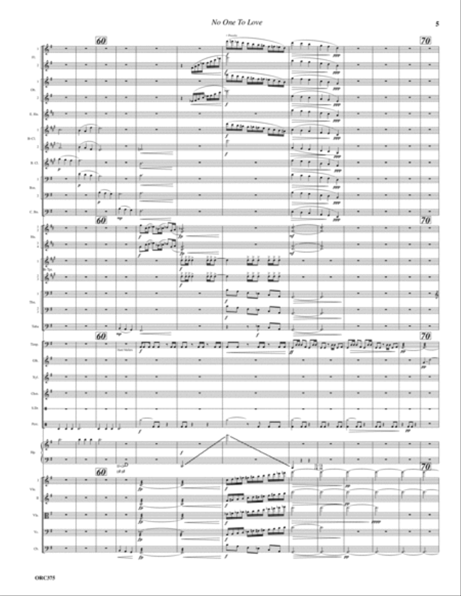 NO ONE TO LOVE (1862) arranged for FULL ORCHESTRA Full Orchestra scores gallery preview page 5