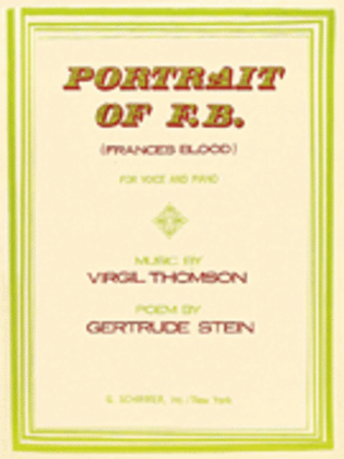 Book cover for Portrait of F.B. (Frances Blood)