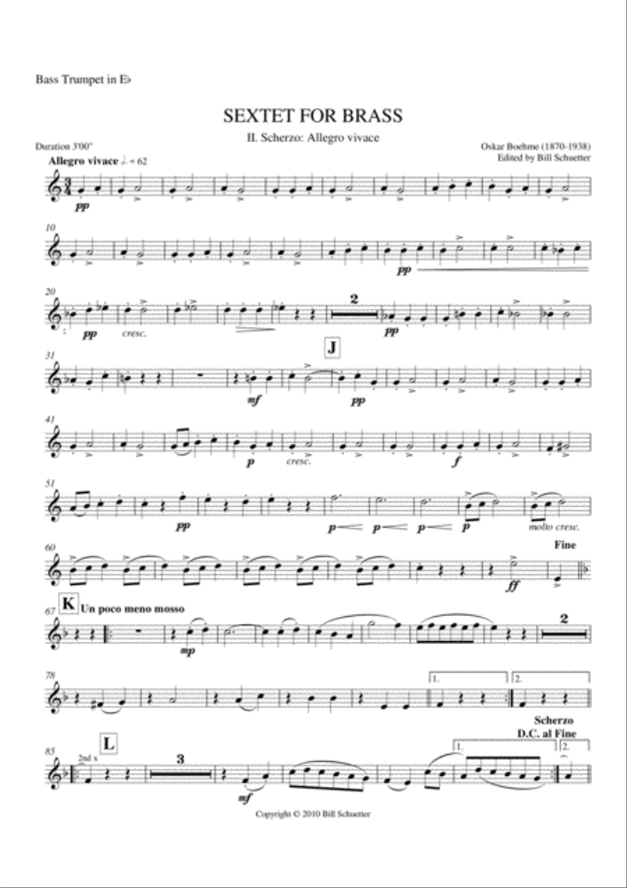 Brass Sextet: Ii - Scherzo: Allegro Vivace Chamber Music scores gallery preview page 6