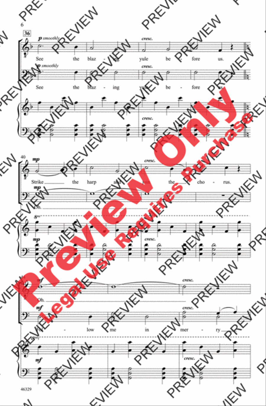 Deck the Hall Deck the Hall Men's Choir scores gallery preview page 6
