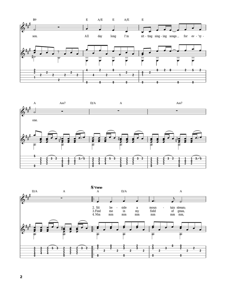 Mother Nature's Son Mother Nature's Son Acoustic Guitar scores gallery preview page 2