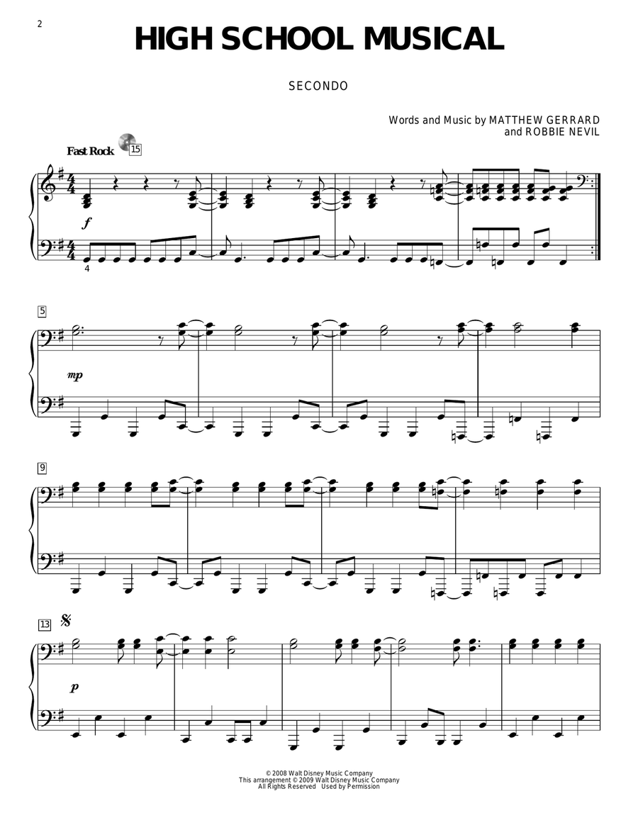 High School Musical Piano Duet scores gallery preview page 1