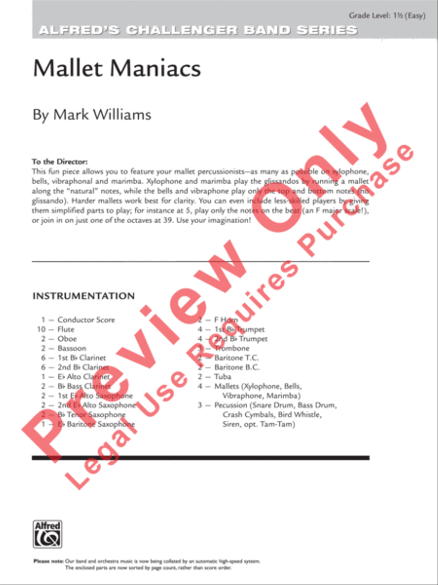 Mallet Maniacs Mallet Maniacs Concert Band scores gallery preview page 2