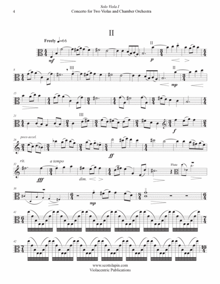 Concerto for Two Violas and Chamber Orchestra by Scott Slapin (PARTS ONLY)