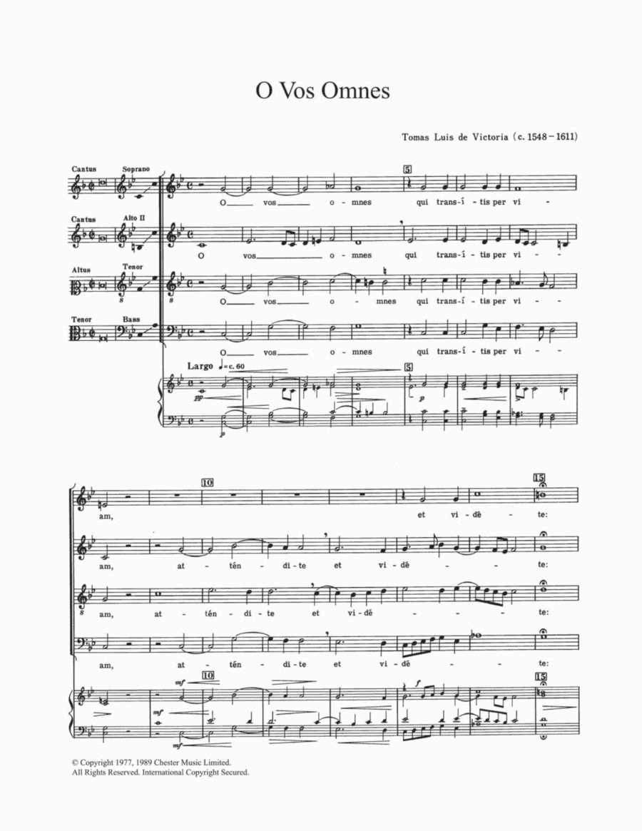 O Vos Omnes O Vos Omnes Choir scores gallery preview page 1