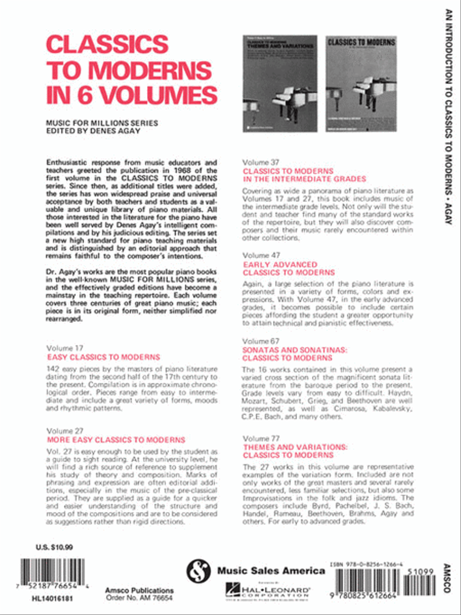 An Introduction to Classics to Moderns Easy Piano scores gallery preview page 6