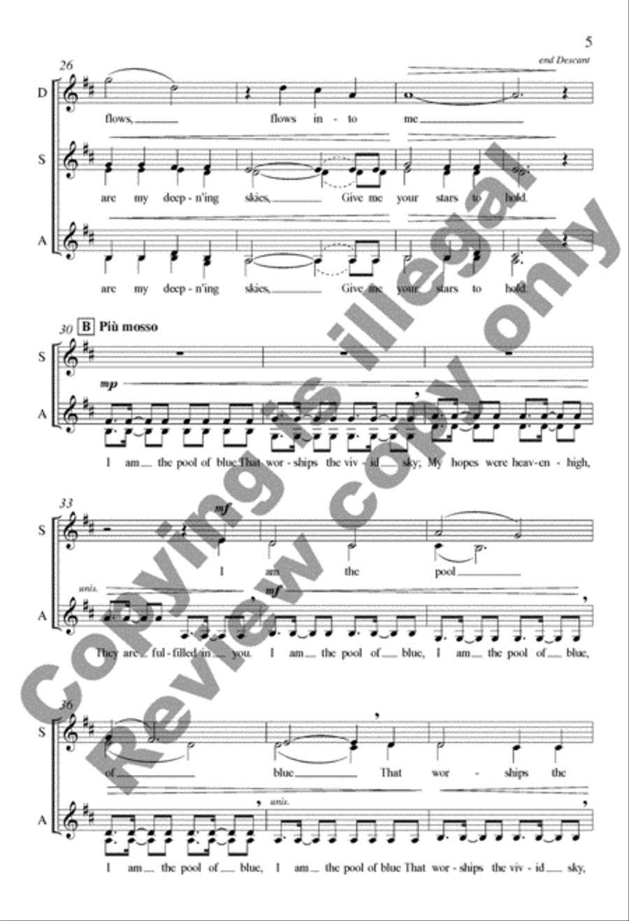 Peace from I Will Sing to the Stars SSAA scores gallery preview page 5