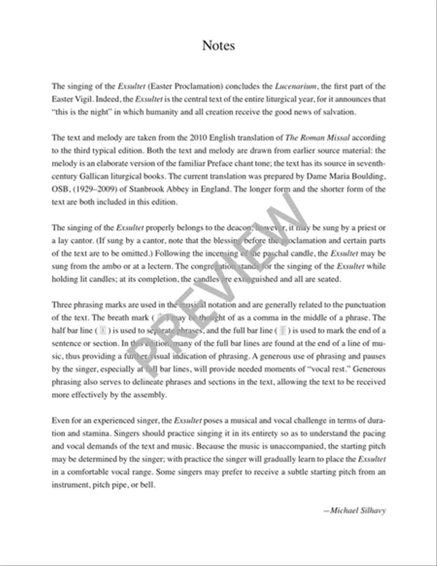 Exsultet: Easter Proclamation Unison Choir scores gallery preview page 3