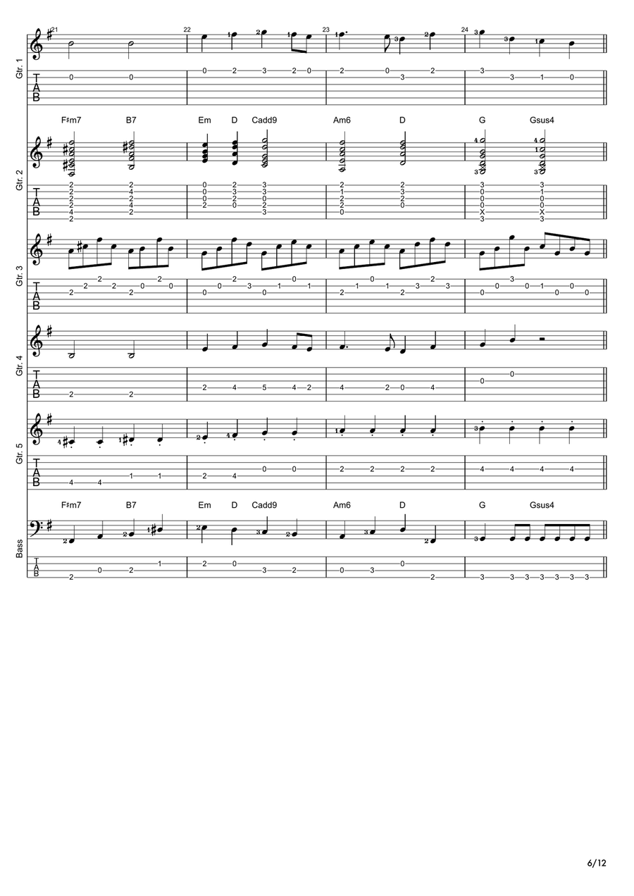 Yesterday Guitar Ensemble scores gallery preview page 6
