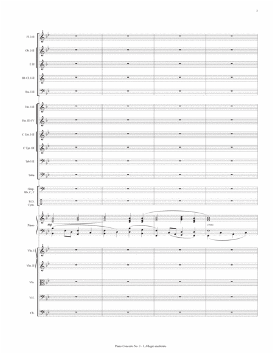 Piano Concerto No. 1, Op. 53. (Conductors Score, Set of Parts, Solo Piano, 2 Piano Reduction) : by J Full Orchestra scores gallery preview page 5