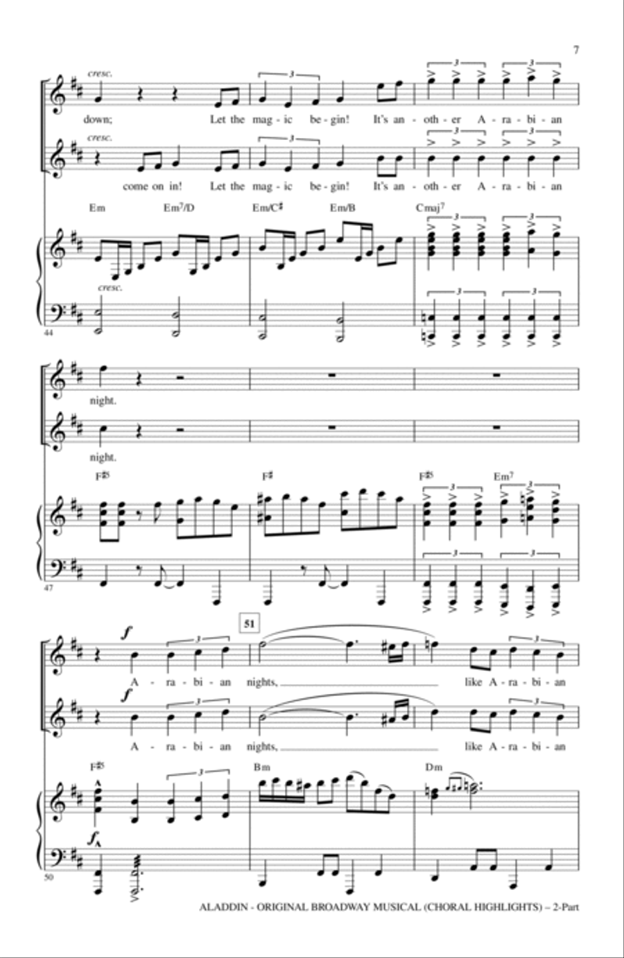 Aladdin (Choral Highlights) (from Aladdin: The Broadway Musical) (arr. Mac Huff) 2-Part scores gallery preview page 5