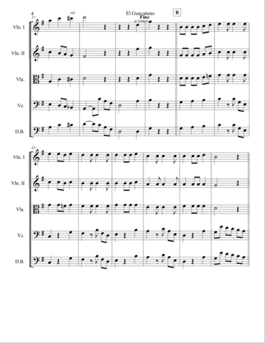 El Guayatuno El Guayatuno String Quartet scores gallery preview page 4