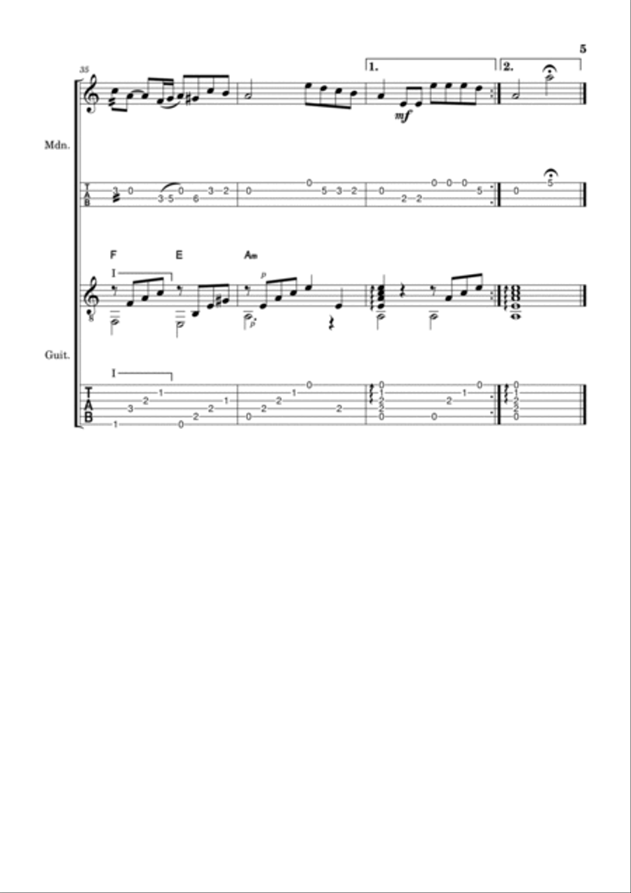Historia De Un Amor Mandolin scores gallery preview page 5
