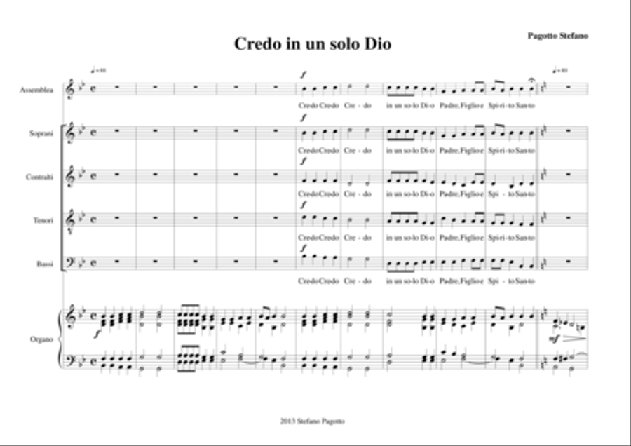 Credo in un solo Dio Credo in un solo Dio 4-Part scores gallery preview page 2