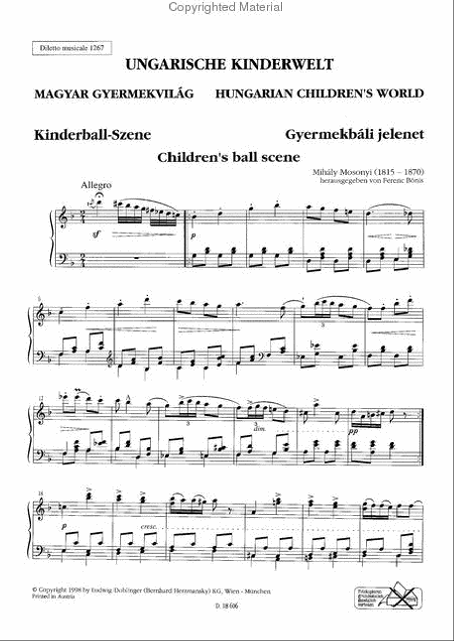Ungarische Kinderwelt / Hungarian Children's World Piano Solo scores gallery preview page 3