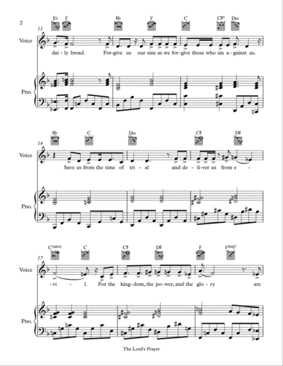 THE LORD'S PRAYER Voice scores gallery preview page 2