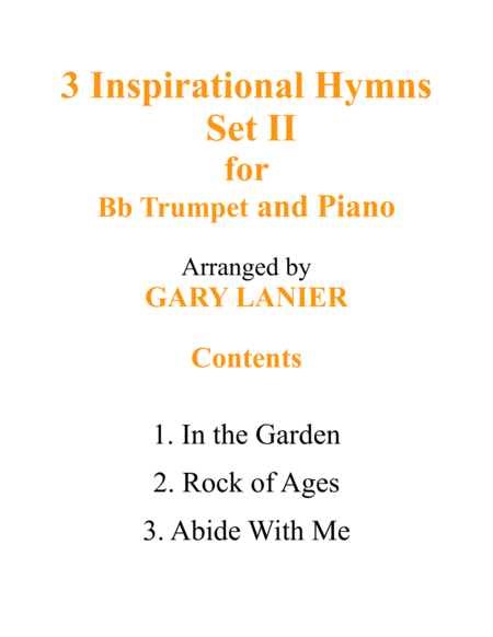 3 INSPIRATIONAL HYMNS, SET II (Duets for Bb Trumpet & Piano) image number null