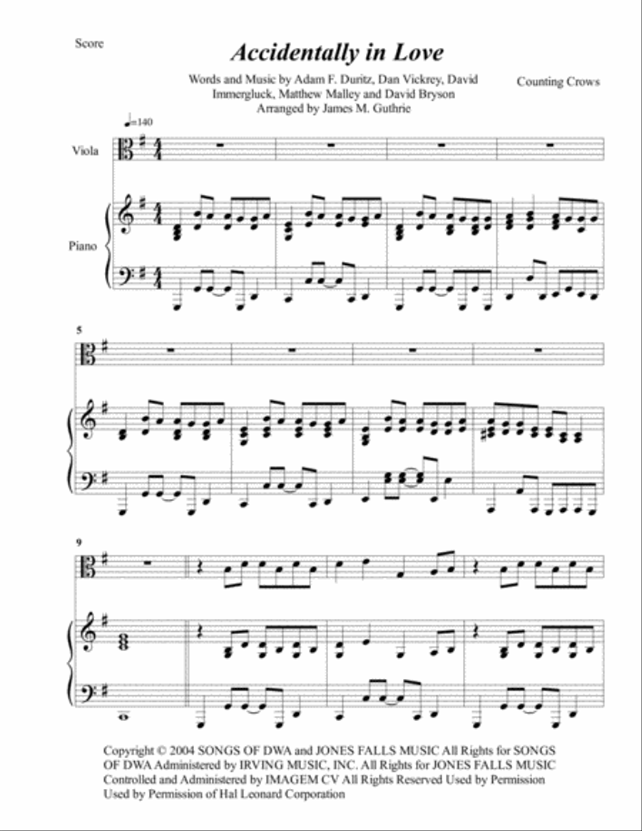Accidentally In Love Viola scores gallery preview page 1