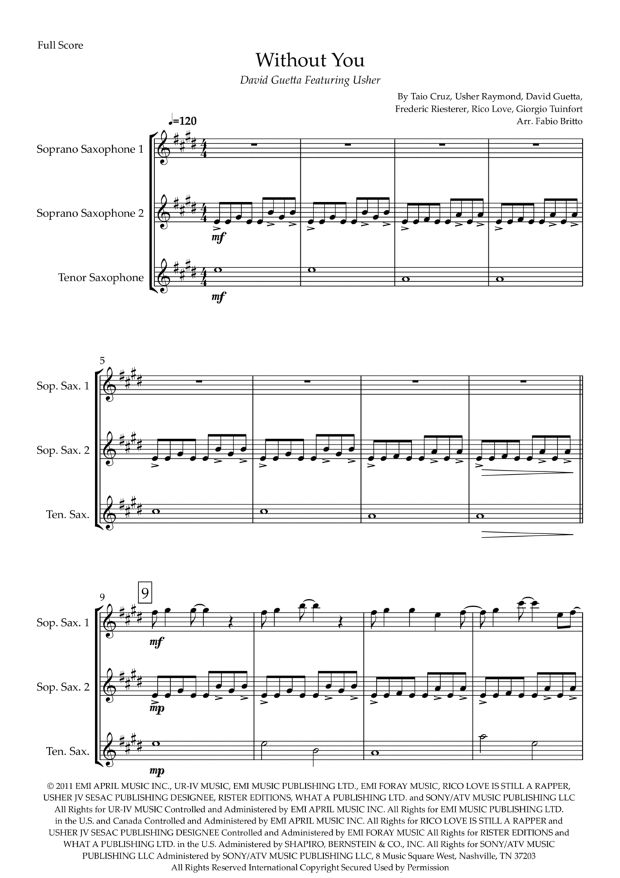 Without You Without You Woodwind Trio scores gallery preview page 1