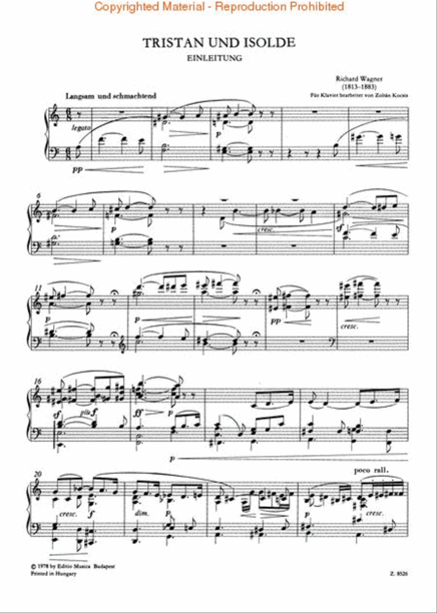 Tristan und Isolde. Einleitung Piano Solo scores gallery preview page 2