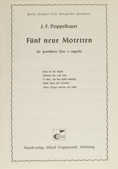 Five new motets (Funf neue Motetten)