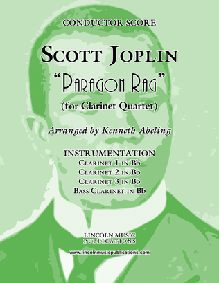 Book cover for Joplin - “Paragon Rag” (for Clarinet Quartet)