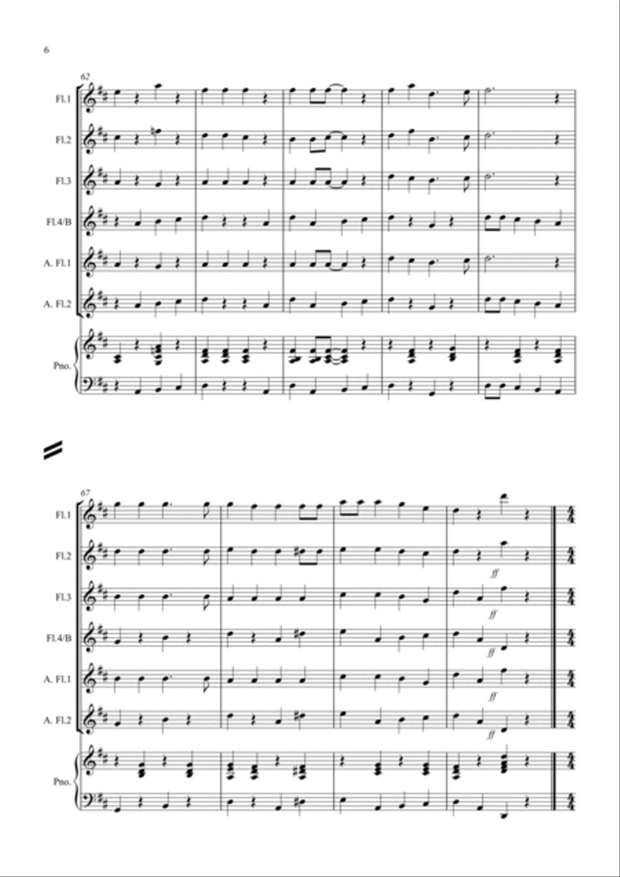 3 Jazzy Christmas Pieces for Flute Quartet Flute Quartet scores gallery preview page 6