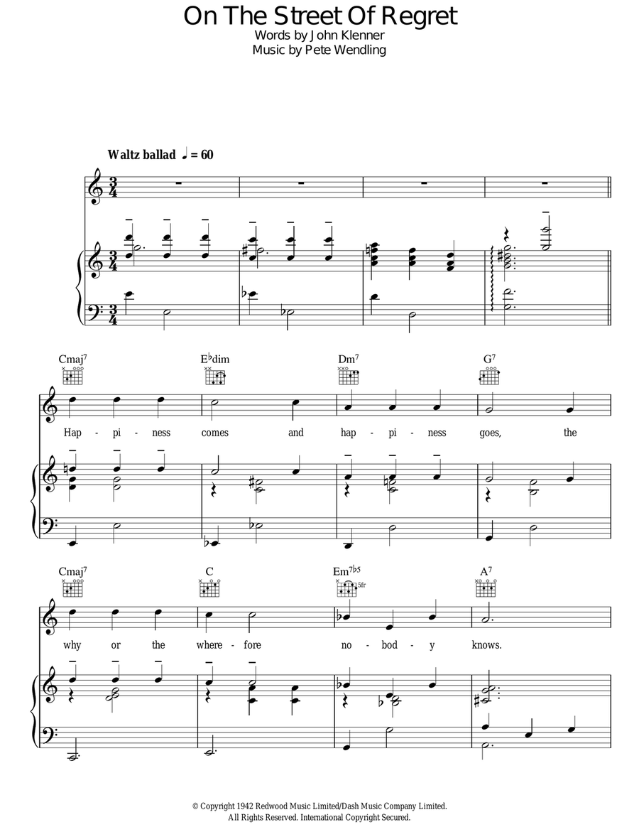 On The Street Of Regret Guitar scores gallery preview page 1