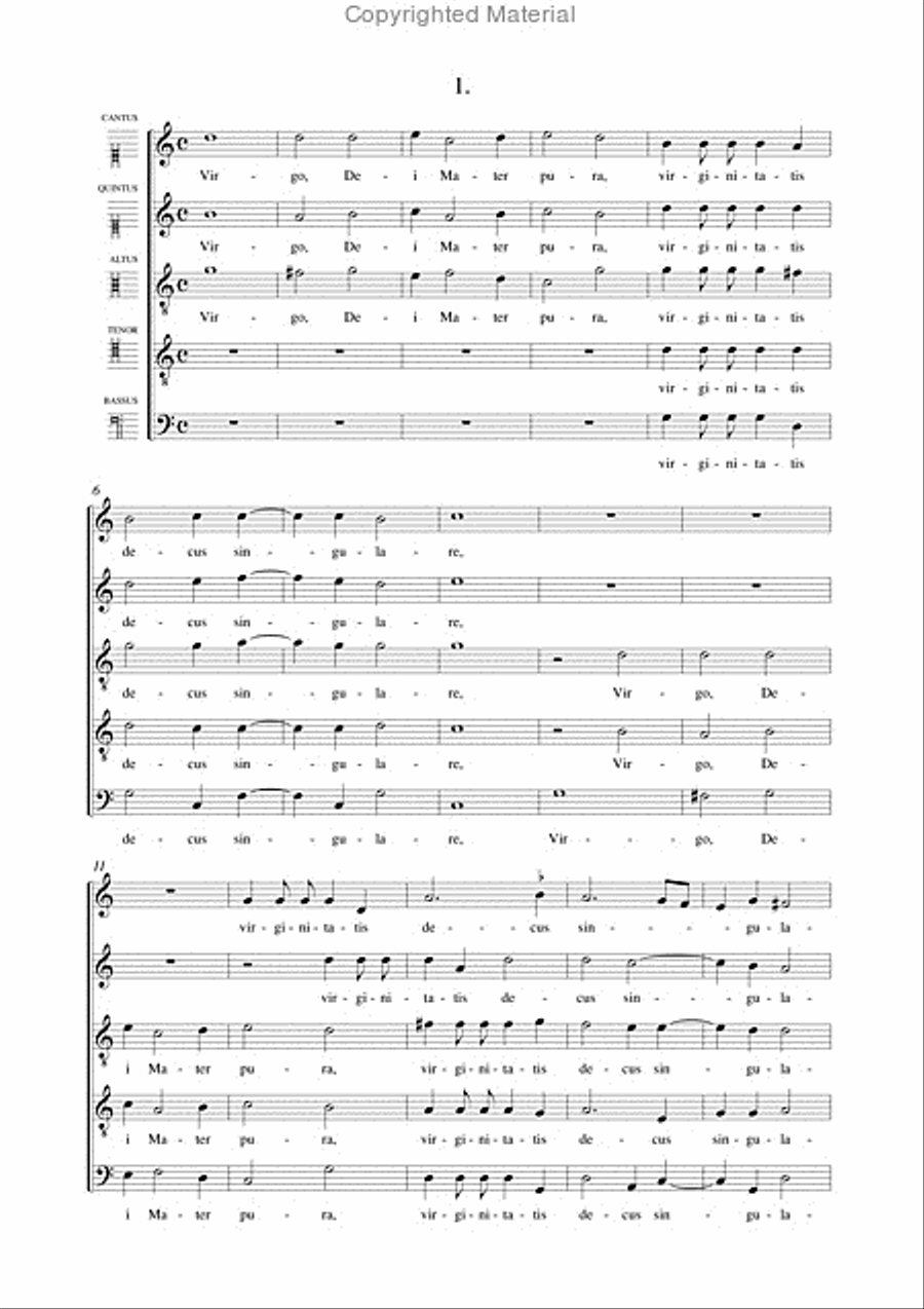 Virginalia. Laudes aeternae Virginis Mariae (Dillingen 1607) for 5 Voices Choir scores gallery preview page 2