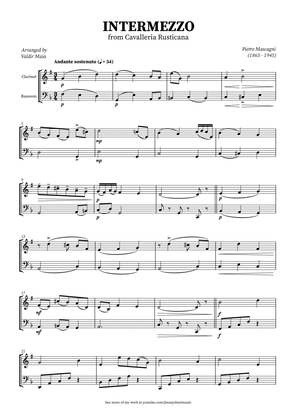 Intermezzo from Cavalleria Rusticana for Clarinet and Bassoon Duet