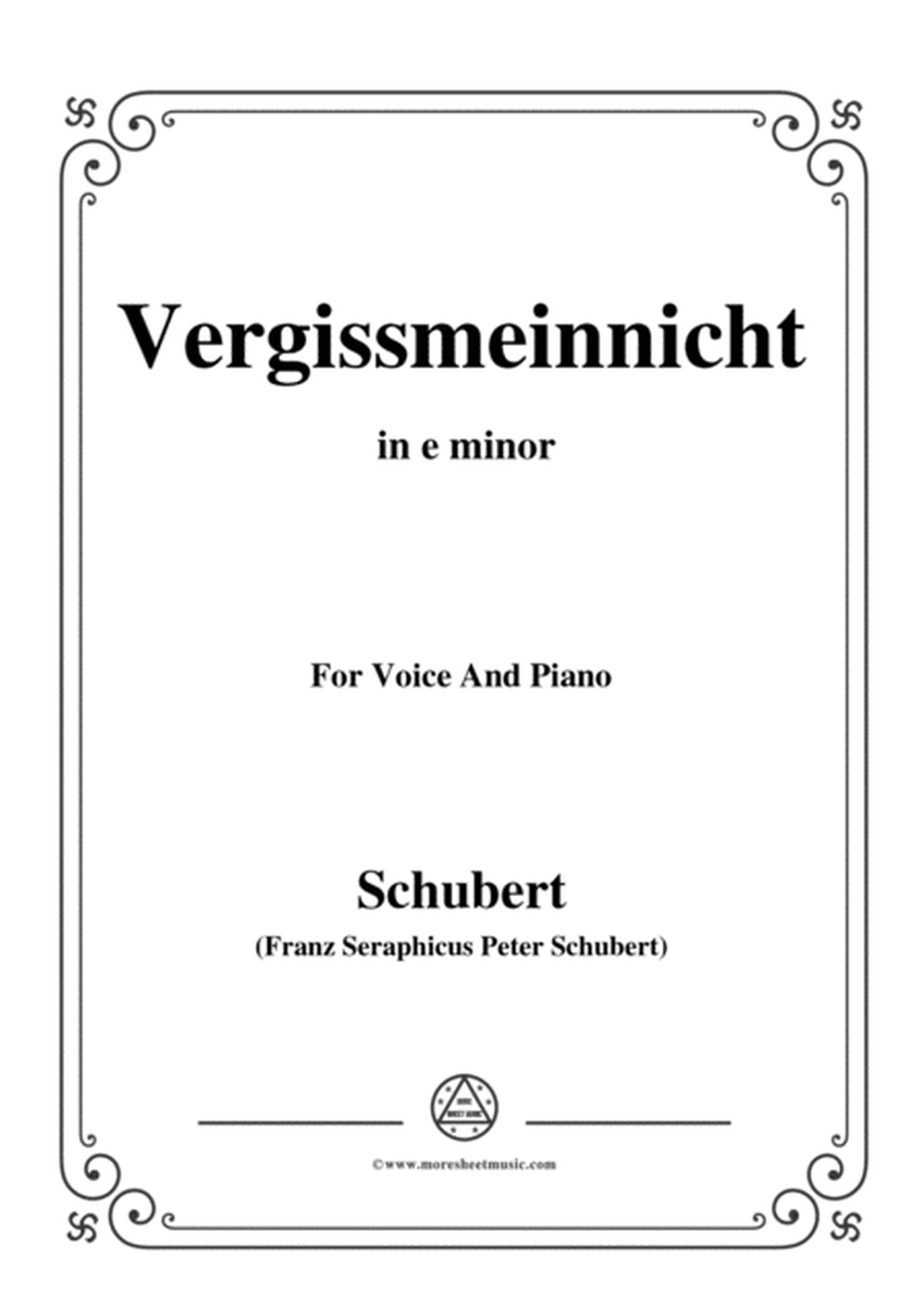 Schubert-Vergissmeinnicht in e minor,for voice and piano image number null