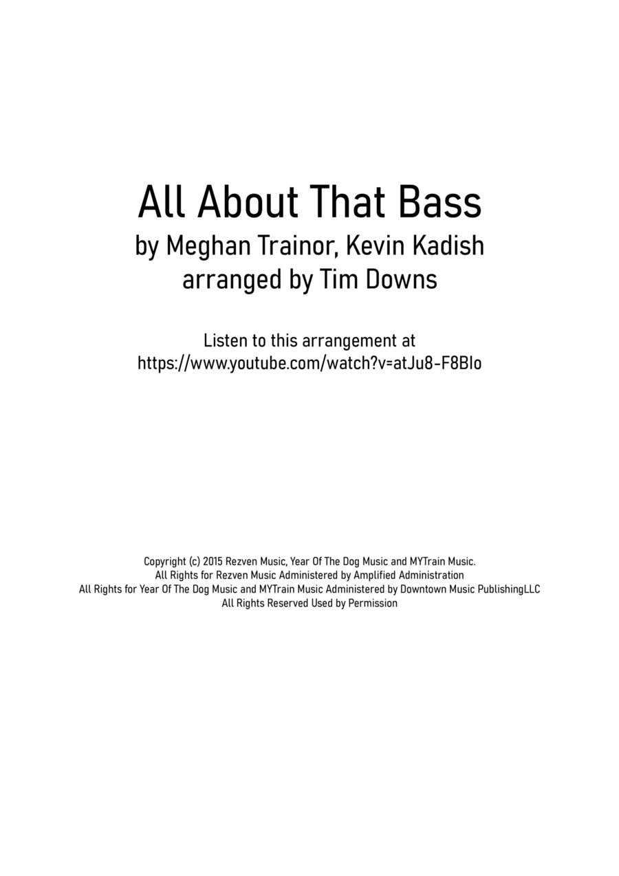 All About That Bass Saxophone Quartet scores gallery preview page 1