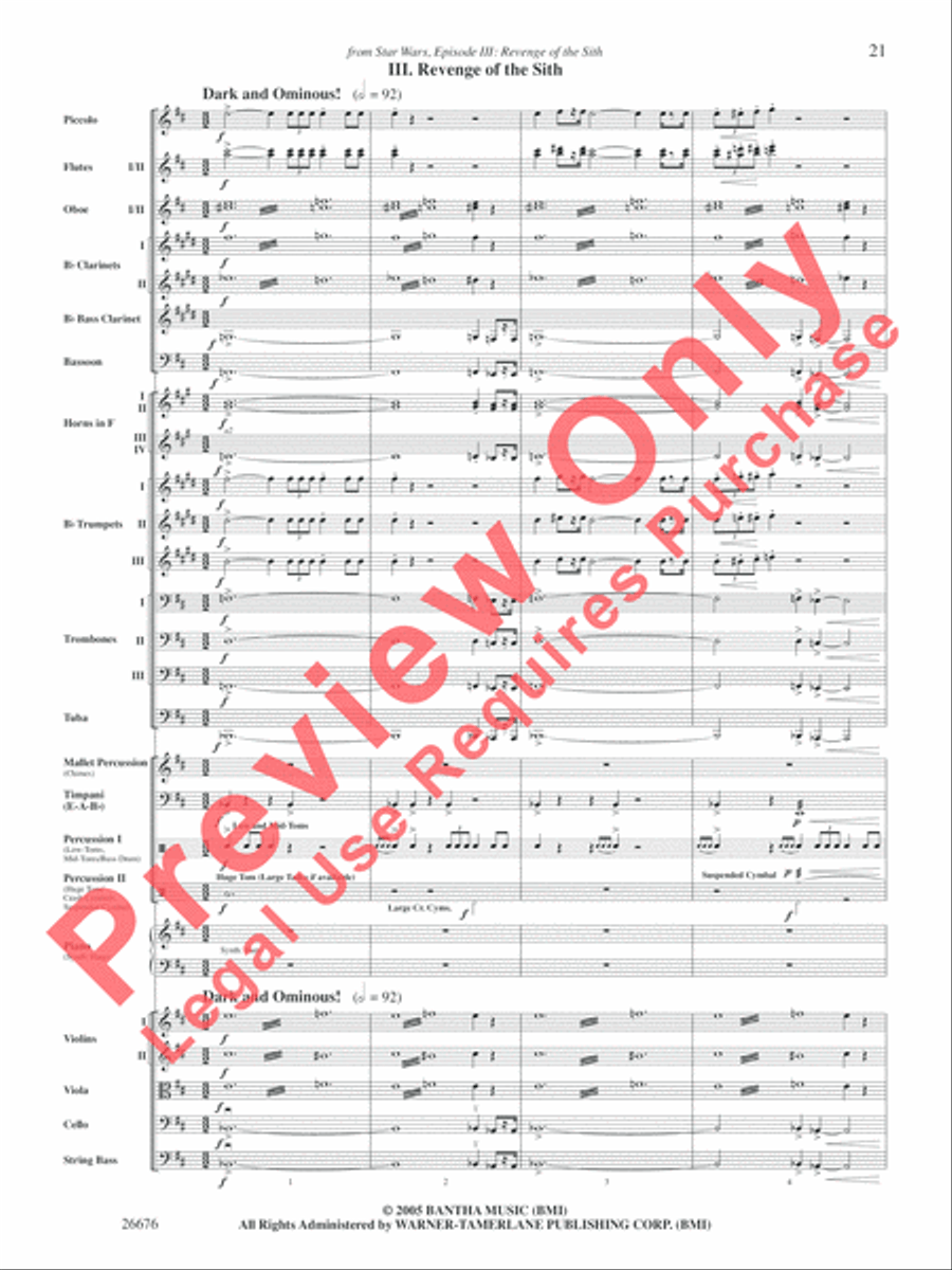 Star Wars Epic -- Part I, Suite from the Full Orchestra scores gallery preview page 22