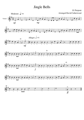 Jingle Bells arranged for String Quartet (or String Orchestra) by David Catherwood